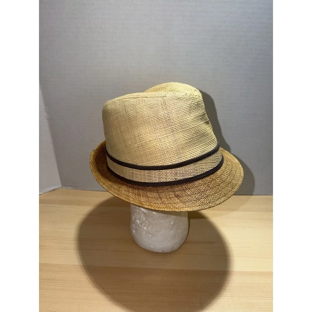 Tommy Bahama Straw Fedora/ Hat Straw Braided Sailfish Pin Size Medium